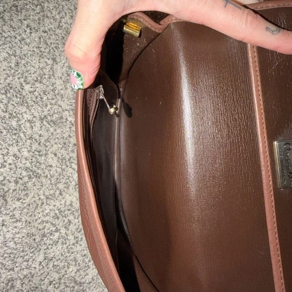 Vintage Dior Brown Leather cross body bag with COA in pictures - Picture 4 of 12